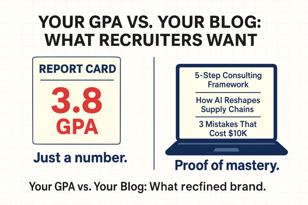 MBA blog vs. GPA: Demonstrating expertise.